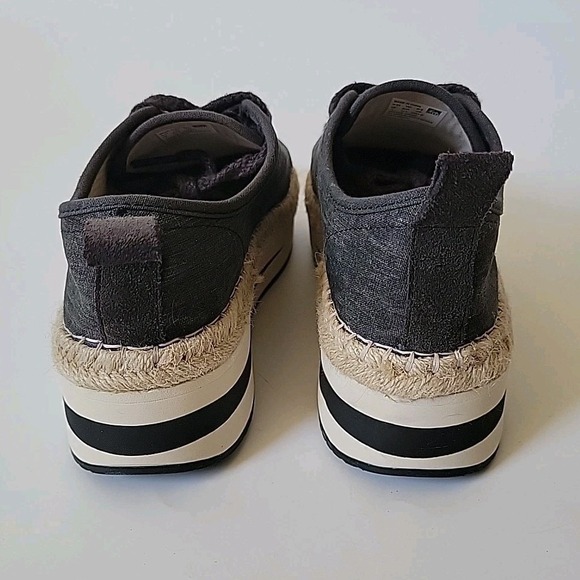 Reef Arvo Sneakers 7 Black Canvas Low Top Lace Up Platform Athleisure Casual - Picture 3 of 11